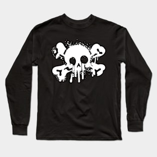 Skull And Crossbones Graffiti Style Long Sleeve T-Shirt